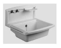 Nicoll ABU Multi uitgietbak 550 x 450 x 220 mm - wit - incl afvoerplug met stop en ketting - zeepbakje - handdoekhaakjes 6000501