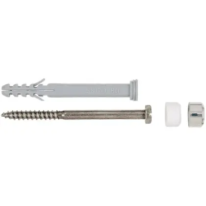 Fischer WC-bevestingsset M6 x 85 mm - messing - met wit + chrome afdekkapje - prijs per set 60568