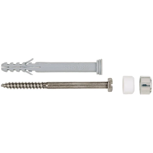 Fischer WC-bevestingsset M6 x 85 mm - messing - met wit + chrome afdekkapje - prijs per set 60568