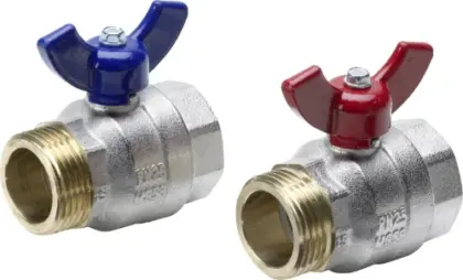 Viega Fonterra bolkraanset MF 4/4 x 4/4 - blauw/rood - prijs per set van 2 stuks 606268