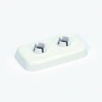 Begetube afdekrozet dubbel 15 mm - hartafstand 50 mm - wit 611501215