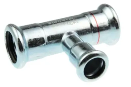 VSH Xpress staal verzinkt verloop T-stuk FFF 28 x 22 x 28 mm 6202647