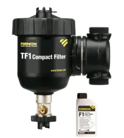 Fernox TF1 compacte vuilafscheider met magneet 3/4 x 3/4 - met filter fluid 500 ml 62197