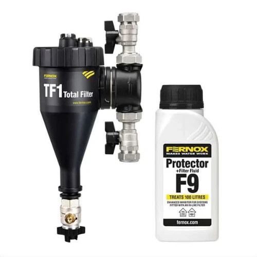 Fernox TF1 Total Filter 22 x 22 mm met Protector+ filter fluid F9 265 ml - prijs per set 62762