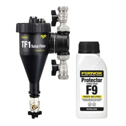 Fernox TF1 Total Filter 4/4 x 4/4 met Protector+ filter fluid F9 265 ml - prijs per set 62765