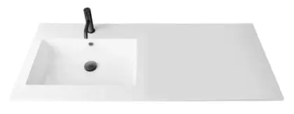 Quadra wastafelblad kunstmarmer met 1 waskom links 1200 x 500 mm - wit 629502123103