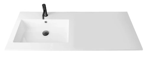 Quadra wastafelblad kunstmarmer met 1 waskom links 1200 x 500 mm - wit 629502123103