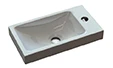 Thiny handenwasser in kunstmarmer 400 x 220 mm - wit - met kraangat - zonder overloop - omkeerbaar zonder bevestigingsgaten 629503040103