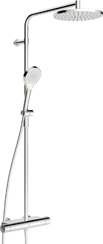 Hansa Hansaviva thermostatische douchezuil met regendouche - handdouche 3 stralen - flexibel 1750 mm - chroom 65159201