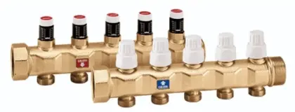 Caleffi 668 collector met afsluiter en regelventiel 5/4 - 4 x EK3/4 - prijs per set 668745