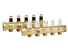 Caleffi 668 collector met afsluiter en regelventiel 5/4 - 5 x EK3/4 - prijs per set 668755