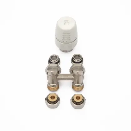 Begetube radiatoraansluitset 1 met H-stuk voor muuraansluiting 692000001