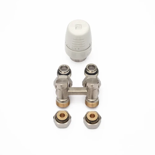 Begetube radiatoraansluitset 1 met H-stuk voor muuraansluiting 692000001
