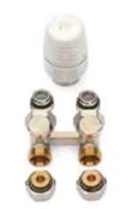 Begetube radiatoraansluitset 3 met H-stuk voor vloeraansluiting 692000003