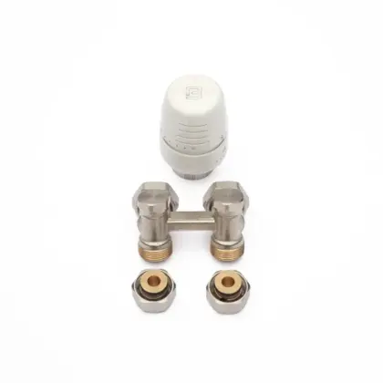Begetube radiatoraansluitset 6 met H-stuk voor muuraansluiting