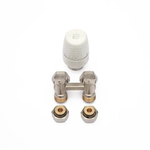 Begetube radiatoraansluitset 6 met H-stuk voor muuraansluiting