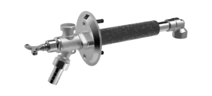 Hansa Eis vorstbestendige buitenmuurkraan met beluchter - chroom mat chroom - met sleutel - maximale diepte 450 mm inkortbaar - belgaqua gekeurd 69509101
