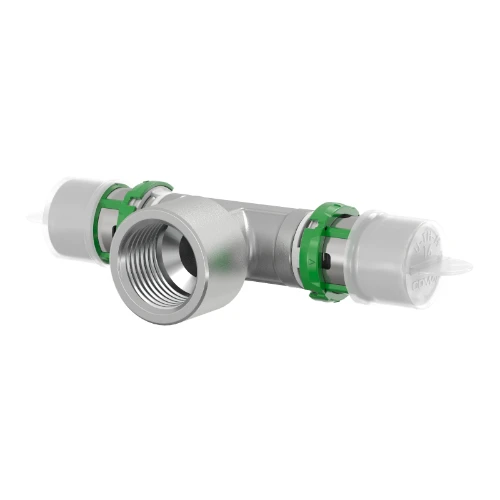 Comap Skinpress Metal T-stuk met binnendraad FFF 20 x 3/4 F x 20 mm 7130GW203420
