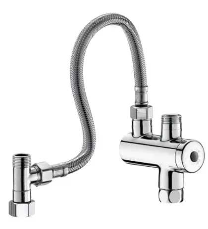 Delabie Premix Nano thermostatische kraan 3/8 - chroom - met aansluitset 300 mm 732230