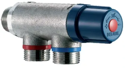 Delabie Premix Compact thermostaat 3/4 - debiet 23l/min - ingebouwde terugslagkleppen 733020