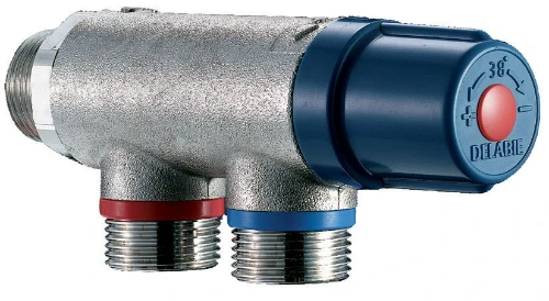 Delabie Premix Compact thermostaat 3/4 - debiet 23l/min - ingebouwde terugslagkleppen 733020