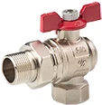 Arco Sena VA30 NI-F haakse bolkraan met raccord MF 4/4 x 4/4 - met vlindergreep 754305