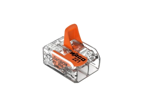 Wago Compact steekklem met hendel 2 x 0.2-4 mm (set 10st) - transparant - prijs per set 780221412