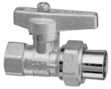 Cimberio CIM 800FP gasbolkraan met vlindergreep (geel) met 2-delige koppeling FF 3/4 x 3/4 - KVBG gekeurd 800FP.3/43/4