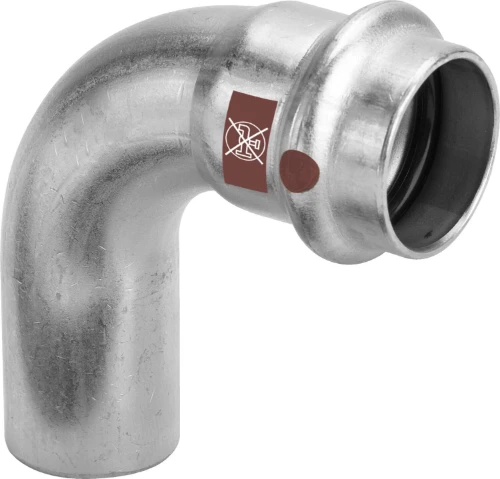 Viega Temponox inox inschuif bocht 90° MF 42 x 42 mm - niet geschikt voor drinkwater 809775