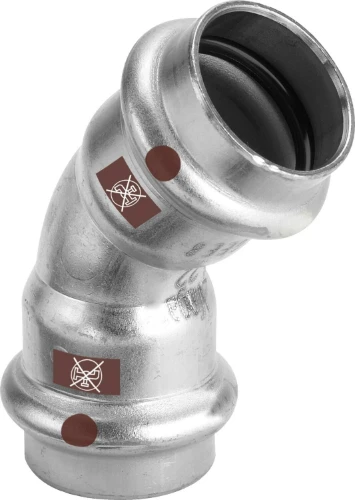 Viega Temponox inox bocht 45° FF 42 x 42 mm - niet geschikt voor drinkwater 809898