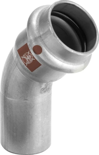 Viega Temponox inox inschuif bocht 45° MF 42 x 42 mm - niet geschikt voor drinkwater 810016