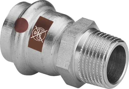 Viega Temponox inox puntstuk MF 35 x 4/4 M - niet geschikt voor drinkwater 811600