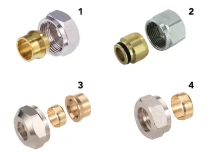 Comap 835 klemkoppeling M22 x 15 mm - voor koper buis - vernikkeld 835415