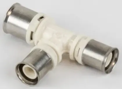 Begetube (88620333) PPSU kunststof pers verloop T-stuk 90° FFF 20 x 16 x 16 mm 88620333