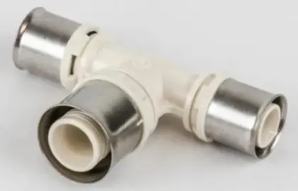 Begetube (88620360) PPSU kunststof pers verloop T-stuk 90° FFF 20 x 26 x 20 mm 88620360