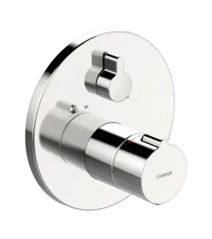 Hansa Hansahome kleurset thermostaatkraan met omsteller - chroom - rond 88629045
