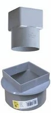 Nicoll RWA PVC verloop rond/vierkant 80 x 80 mm - grijs 8MCR