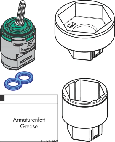 Hansgrohe WSS joystick kardoes met montagesleutel 96783000