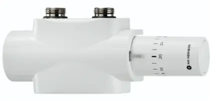Heimeier Multilux 4 radiatoraansluitkraan 50-100% - vloer/muuraansluiting - wit - incl thermostaatknop Halo - wit - 1/2 x EK3/4 9690-42.800