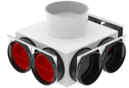 Zehnder ComfoTube 90 verdeelplenum 125 mm - 6 x 90 mm - CT 220 (RLC) 990323070 NEW