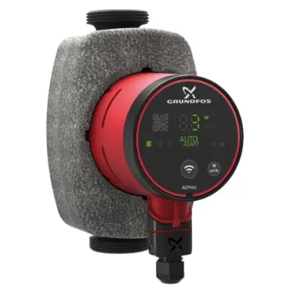 Grundfos Alpha 3 circulatiepomp 25-60 - 1x230V - A-label - 180 mm - auto-adapt - met isolatieschaal 99371959