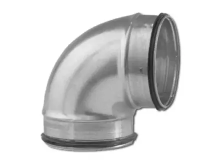 Sanutal Spiralit korte bocht 90° MM 125 x 125 mm - met dichting 99.BDK9125