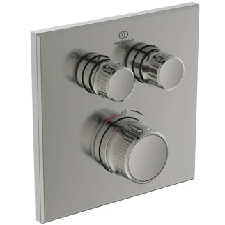 Ideal Standard CeraTherm Navigo C afwerkset voor inbouw badthermostaat vierkant - RVS look A7302GN