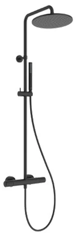 Ideal Standard CeraTherm T25 New EcoFlow douchesysteem - Silk Black - staafhanddouche 1jet 6 l/min - hoofddouche 250 mm 8 l/min - IdealFlex 1/2 x 1750 mm A8491XG