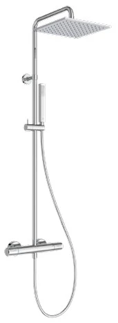 Ideal Standard CeraTherm T25 New EcoFlow douchesysteem - chroom - staafhanddouche 1jet vierkant 6 l/min - hoofddouche 250 x 250 mm 8 l/min - IdealFlex 1/2 x 1750 mm A8492AA