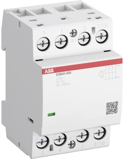 ABB Modulaire Contactor ESB40 40A 4NO 230V AC 400Hz spoel DIN-rail montage 1SAE341111R0640