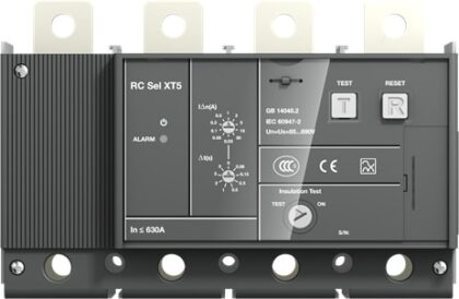 ABB RESIDUAL CURRENT RELEASE RC B TYPE -B- FOR C.BREAK. FOUR-POLE XT5 1SDA118008R1