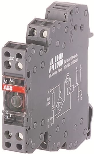 ABB Interface relais R600 2CO 24V AC/DC 250V 8A voor signaalscheiding 1SNA645012R2500