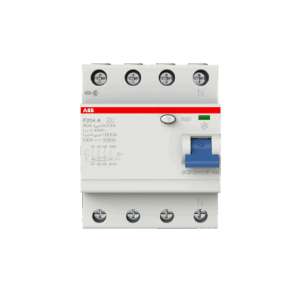 ABB Differentieelschakelaar F200 4P 40A 30mA Type A voor verdeelkasten 2CSF204101R1400