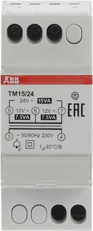 ABB Modulaire beltransformator TM 15/24 12-24V 15 VA Fail-Safe SELV 2CSM228745R0802